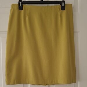 J. Jill Mustard Yellow Pencil Skirt Knee-Length Workwear